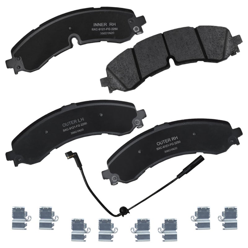 بنديكس وسادات فرامل سيراميك Bendix Premium SBC2250 لسيارات شيفروليه سيلفرادو 2500 HD موديلات 2024-2020، سيلفرادو 3500 HD موديلات 2024-2020، سيلفرادو 4500 HD موديلات 2021، 4500 HD موديلات 2023، جي إم سي سييرا 2500 HD موديلات 2024-2020، 3500 HD موديلات 2024-2020 - Image 1