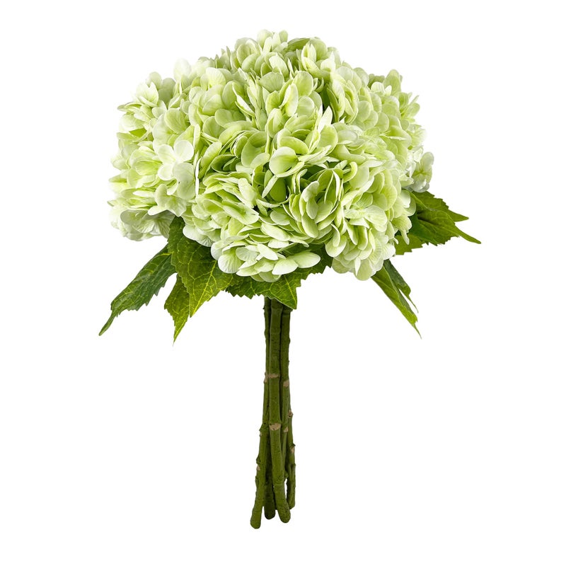 Yatim 21In Light Green Artificial Hydrangea Flowers 5 Pcs Real Touch 3D Print Latex Flowers for Wedding Centerpieces Bouquets DIY Floral Decor Home Decoration with Stems - Image 1