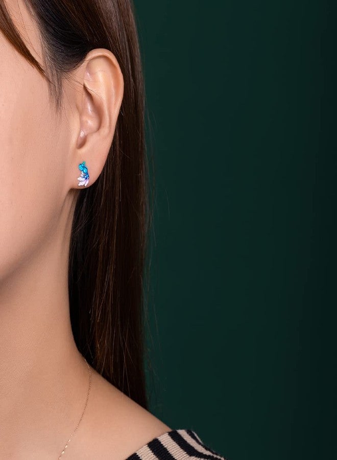 KMEOSCH Plastic Earrings, KMEOSCH 2 Pairs Small Goldfish Plastic Earrings Studs for Sensitive Ears (Blue) - Image 2