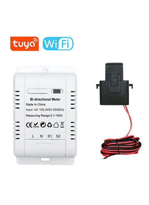 Tuya WiFi Intelligent Bidirectional Single-phase Energy Meter Solar PV System Power Production Consumption Monitoring Meter