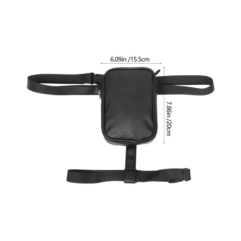 Black Pu Waterproof Waist Pack for Running Sports Travel Phone Holder - Image 3
