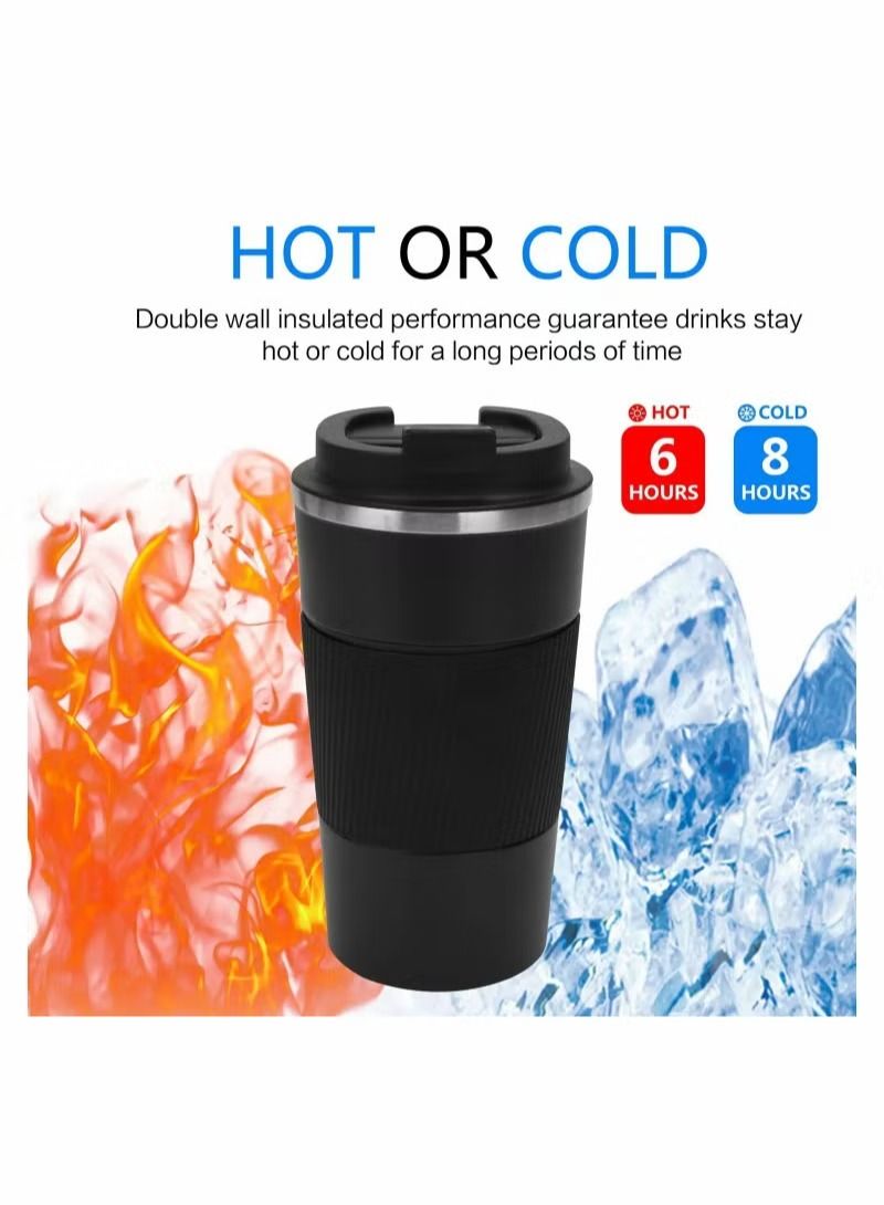 Coffee Mug, 510ml Stainless Steel Vacuum Travel Mug Leak Proof with Screw Cap Double Wall Reusable for Cold and Hot Drinks - Image 3