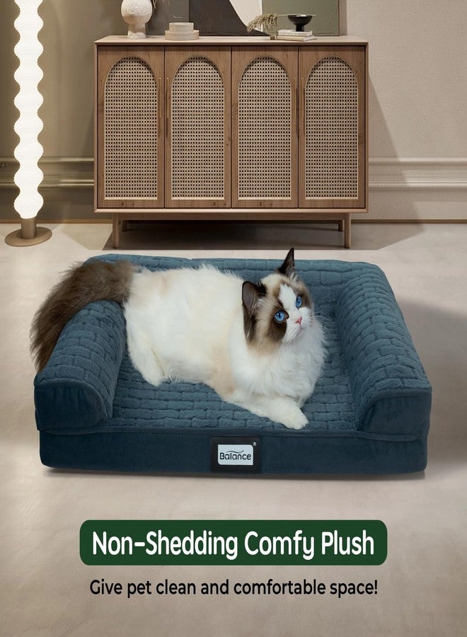 بالنس سرير BALANCE الطبي للكلاب، أريكة إسفنجية على شكل خلايا البيض لنوم الحيوانات الأليفة، أريكة للحيوانات الأليفة بغطاء قابل للإزالة والغسل وبطانة مقاومة للماء، سرير مريح للكلاب الصغيرة، أزرق - Image 4