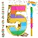 MUWOOB Rainbow Number 5 Pinata for 5th Birthday Party Decorations Birthday Pinata with Stick Blindfold and Confetti Kids Anniversary Celebration Fiesta Small 165 x 115 x 3 In - Image 3