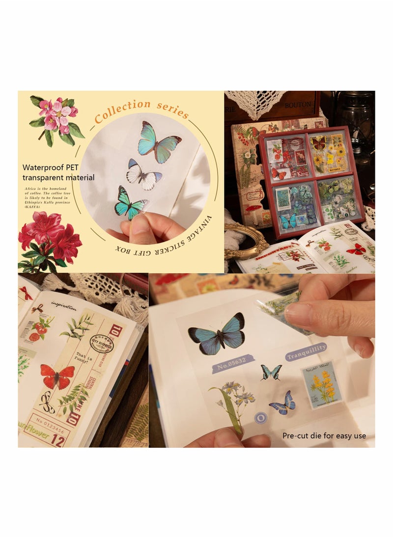 Excefore Vintage Scrapbooking Stickers, 510 Pcs Vintage Aesthetic Scrapbooking Supplies Kit, Mystical Jungle Transparent Decorative Stickers Plant Butterfly Flower Mushroom Insect Stickers  - Image 2