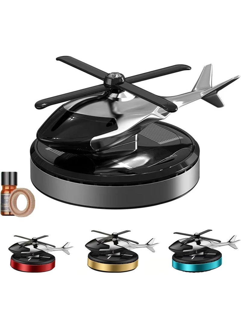 معطر جو للسيارة، موزع روائح يعمل بالطاقة الشمسية على شكل طائرة هليكوبتر، مصنوع من سبائك الألومنيوم، ملحقات ديكور داخلي للسيارة والمنزل - Image 1