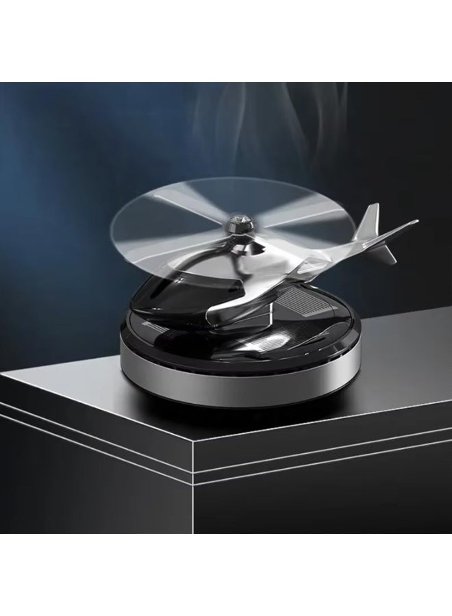 معطر جو للسيارة، موزع روائح يعمل بالطاقة الشمسية على شكل طائرة هليكوبتر، مصنوع من سبائك الألومنيوم، ملحقات ديكور داخلي للسيارة والمنزل - Image 5