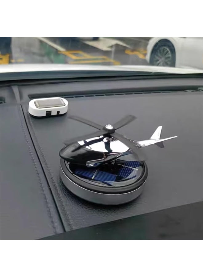 معطر جو للسيارة، موزع روائح يعمل بالطاقة الشمسية على شكل طائرة هليكوبتر، مصنوع من سبائك الألومنيوم، ملحقات ديكور داخلي للسيارة والمنزل - Image 3