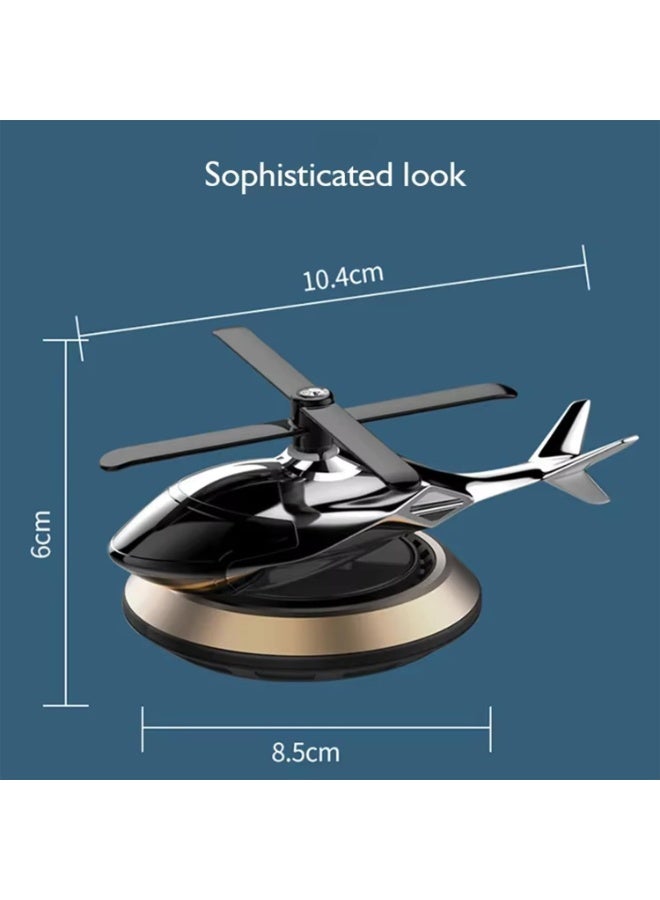 معطر جو للسيارة، موزع روائح يعمل بالطاقة الشمسية على شكل طائرة هليكوبتر، مصنوع من سبائك الألومنيوم، ملحقات ديكور داخلي للسيارة والمنزل - Image 2