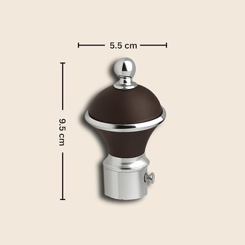GLOXY Manjira Shape Stainless Steel & ABS Curtain Bracket Parda Holder with Support 1 Inch Rod Pocket Finials Designer Door and Window Rod Support Fittings, Curtain Rod Holder(Brown, Pair of 5) - Image 4