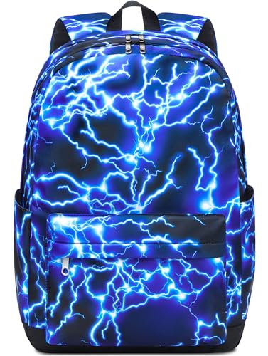 BLUEFAIRY School Backpack for Boys Teenagers Middle School Bags Book Bag for Child Bookbag for Kids with Padded Straps Lightweight Mochilas Escolares para NiÃ±os Lightning Blue - Image 1
