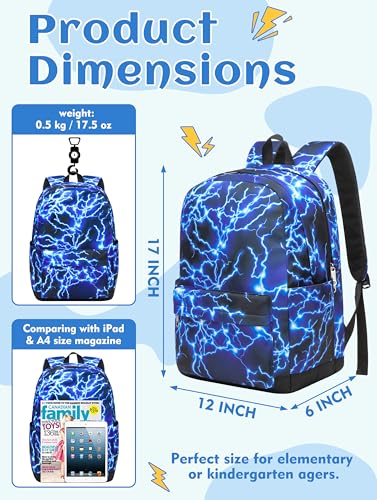 BLUEFAIRY School Backpack for Boys Teenagers Middle School Bags Book Bag for Child Bookbag for Kids with Padded Straps Lightweight Mochilas Escolares para NiÃ±os Lightning Blue - Image 2
