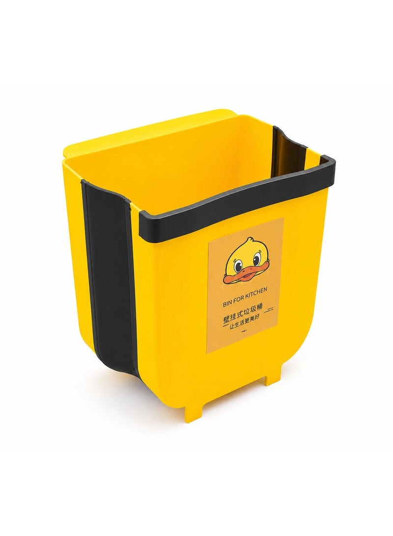 RokShop Foldable Hanging Trash Bin – Space-Saving Design for Kitchen and Home  (yellow) - Image 1