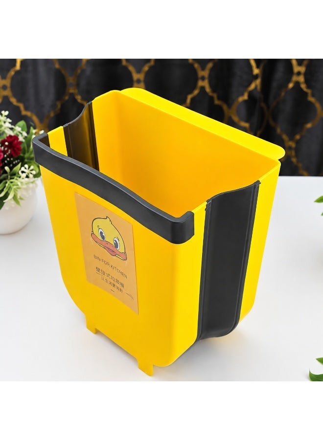 RokShop Foldable Hanging Trash Bin – Space-Saving Design for Kitchen and Home  (yellow) - Image 2