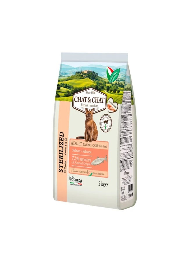 Chat&Chat Dry Food with White salmon for Sterilized Adult Cats 2 kg