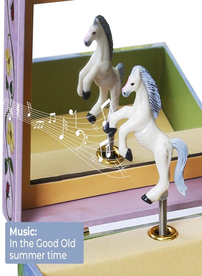 Enchantmints Horse Fairy Musical Jewelry Box Spins to "In the Good Old Summer Time" 3 Pullout Drawers Treasure Storage - Image 2