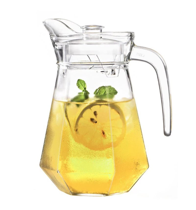 SYANKA Italian Glass Water Jug - 1.3 Ltr Transparent Pitcher With Lid for Dining Table, Hot Cold Water, Iced Tea, Milk, Juice and Beverage Carafe - Image 2