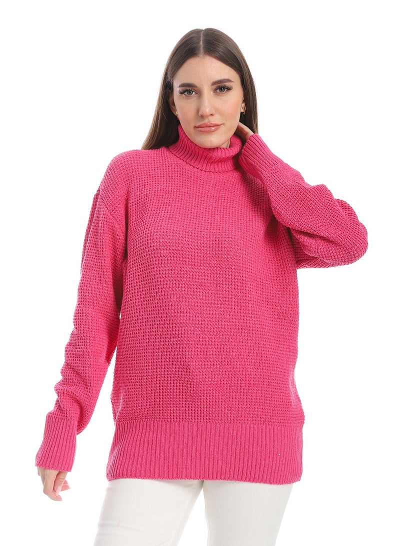 Caesar women wool plain pullover with high neck and multidesign  - Image 1