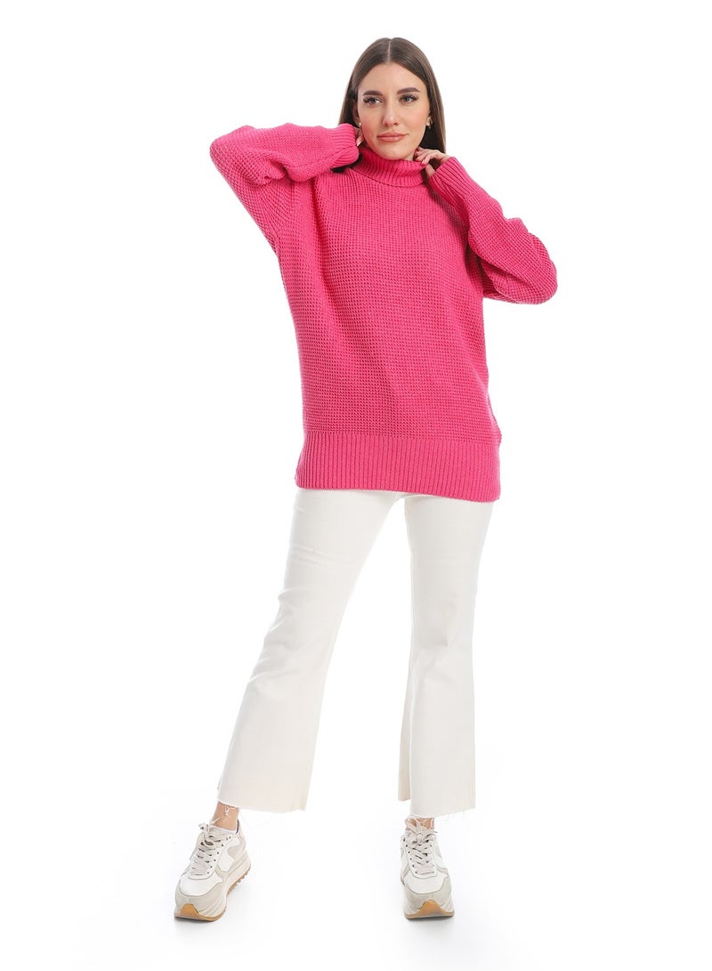 Caesar women wool plain pullover with high neck and multidesign  - Image 4