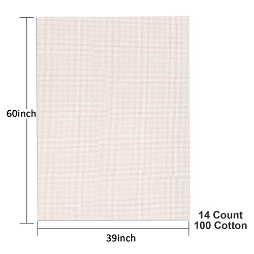 Donmon Aida Cloth 14 Count Cross Stitch Fabric,60×39inch (Rice) - Image 3