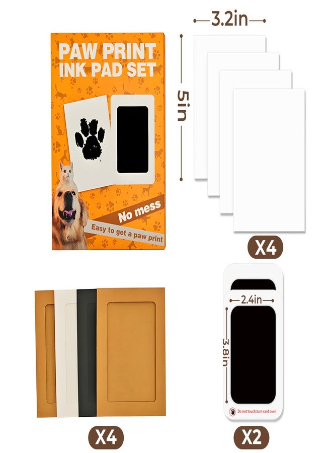 KUEIOX Dog Memorial Picture Frame Gift Set for Dog Cat,Pet Rotating Wooden Photo 4.7x6.9 Frame-4 Sets Inkless Paw Print Kit & Paper Picture Frames-Furever Keychain Keepsake(Brown) - Image 3
