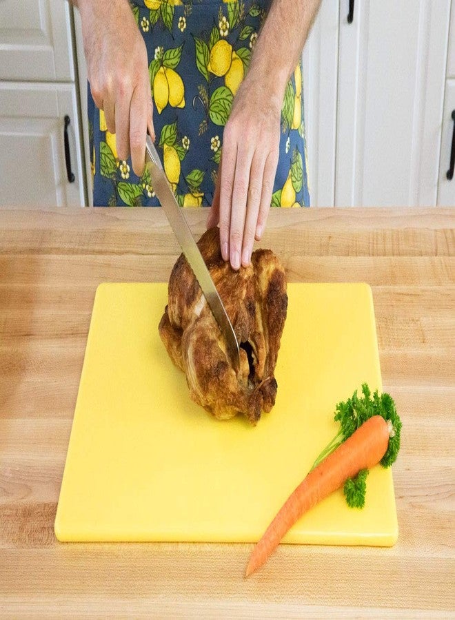 ثيرتين سيفس لوح تقطيع أصفر من ثيرتين شيفز - مقاس 18 × 12 بوصة للدواجن والدجاج - بلاستيك عالي الجودة للاستخدام التجاري في خدمات الطعام، سمك 1/2 بوصة، قابل للغسل في غسالة الأطباق - Image 4