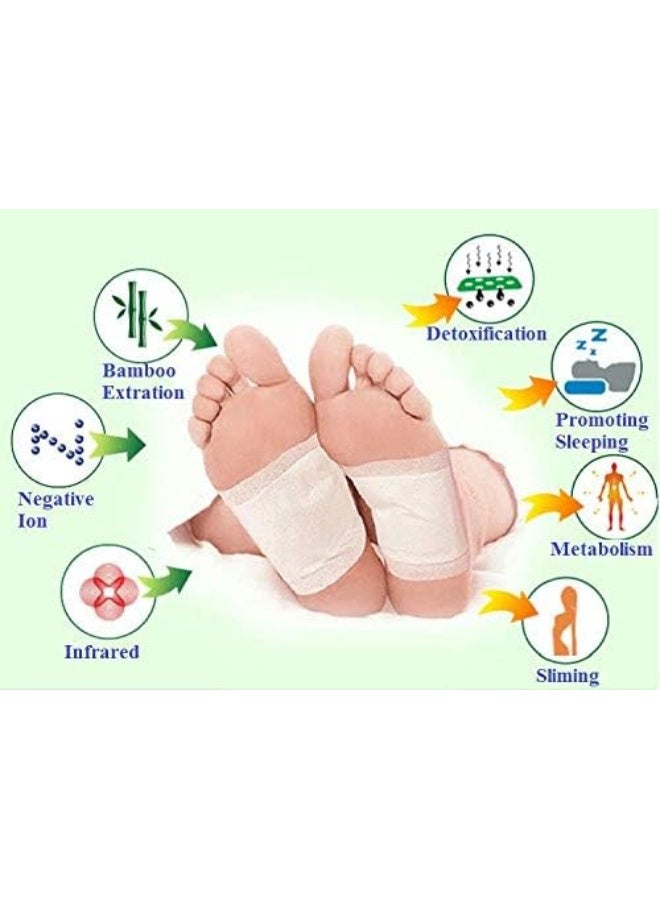 لصقات كينوك للتخلص من السموم للقدمين 10 لاصقات لاصقة مجموعة طبيعية لإزالة السموم غير المرغوب فيها عبوة من 10 - Image 3