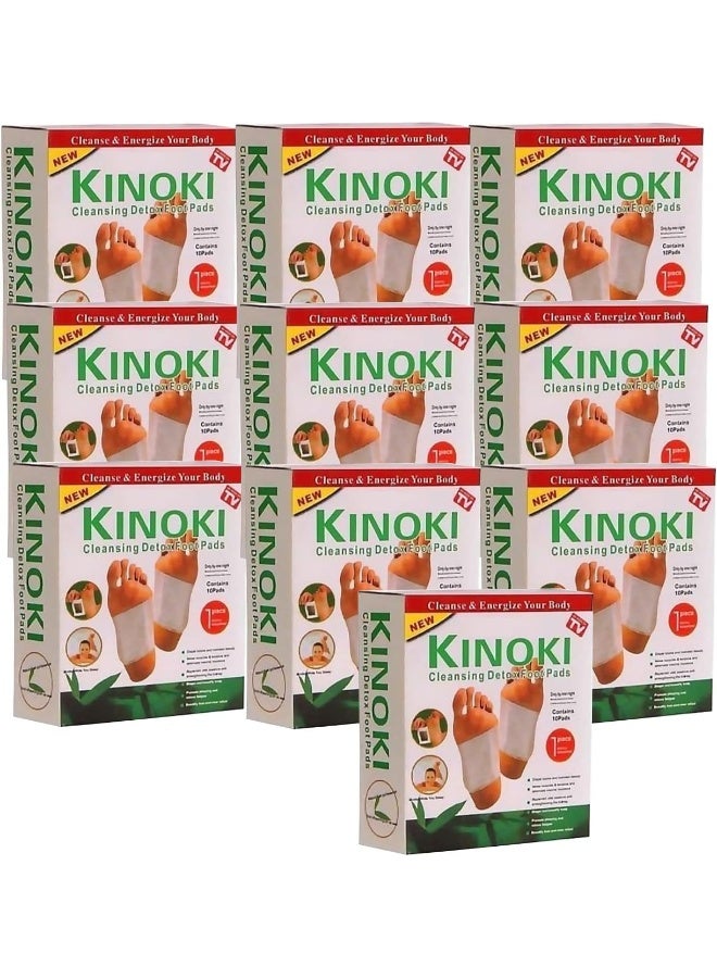 لصقات كينوك للتخلص من السموم للقدمين 10 لاصقات لاصقة مجموعة طبيعية لإزالة السموم غير المرغوب فيها عبوة من 10 - Image 1