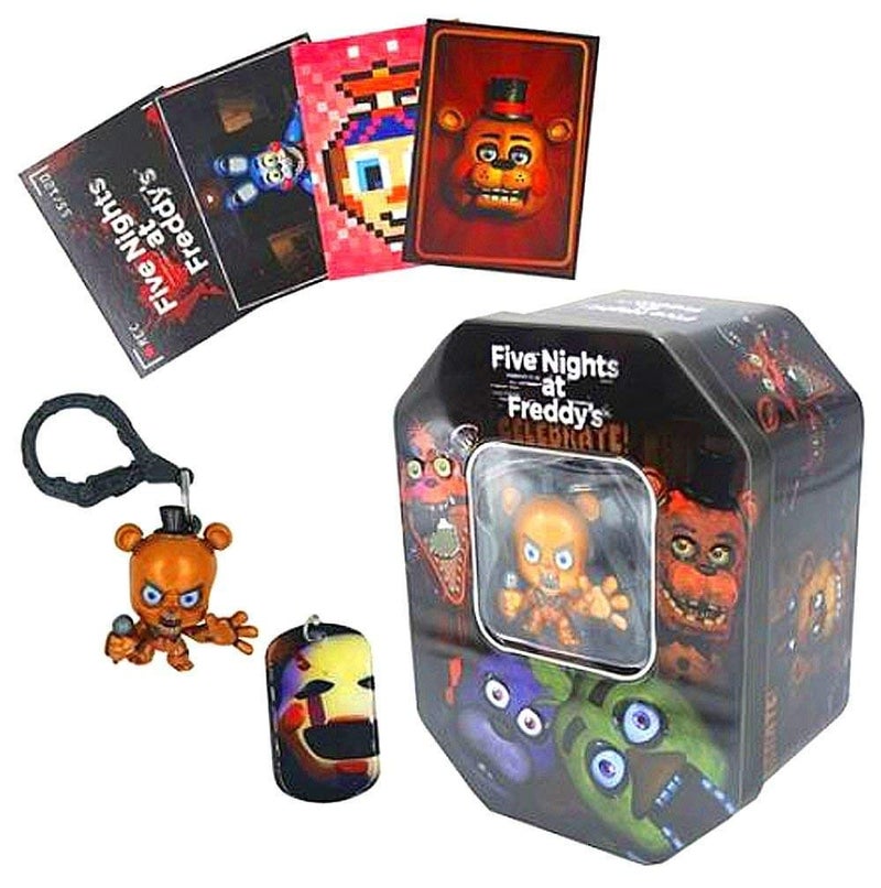 Five Nights at Freddy's Collectable Dog Tag Trading Card and Key Chain Tin Set - Image 1