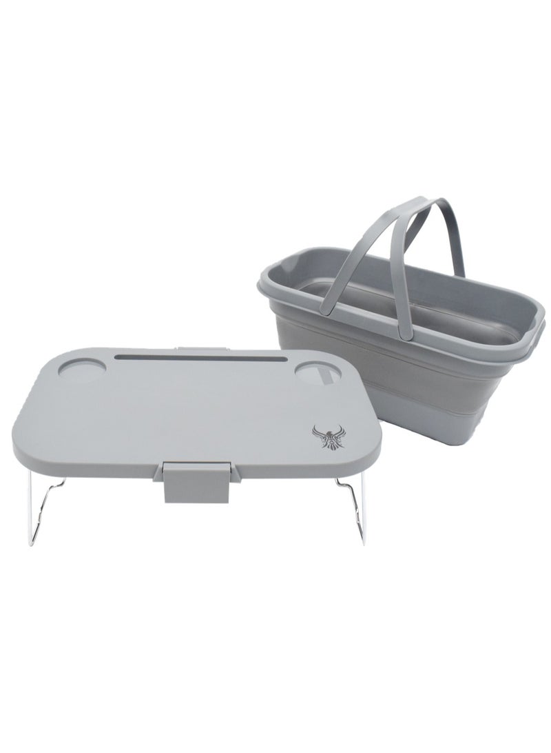 Alhor Camping & Hunting Tools 2 IN1 FOLDING BUCKET TABLE 16 LITER 47*25.8*24CM - Image 1