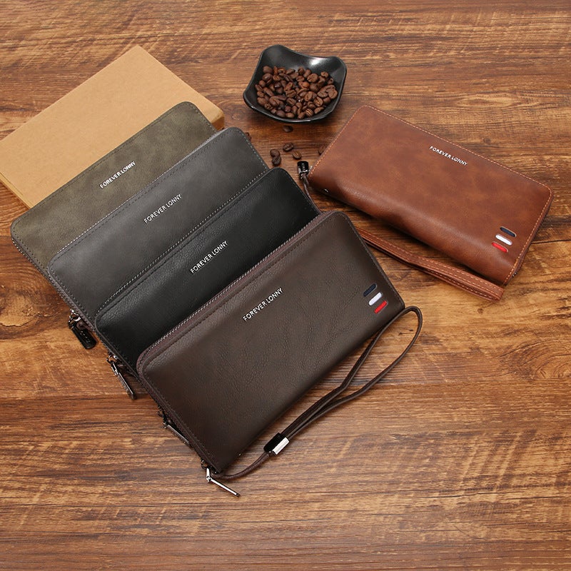 Multifunctional Solid Color PU Leather Wallet, RFID Blocking Design Portable Daily Storage Purse for Cards Cash Coin Business Use - Image 2