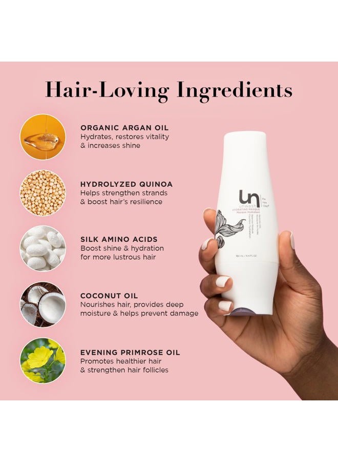 Unwash Hydrating Hair Masque - Deep Conditioning & Restorative Hair Treatment for Damaged, Dry & Colored Hair, Sulfate & Paraben Free, Made w/Argan and Coconut Oils, 6.4 fl oz - Image 4