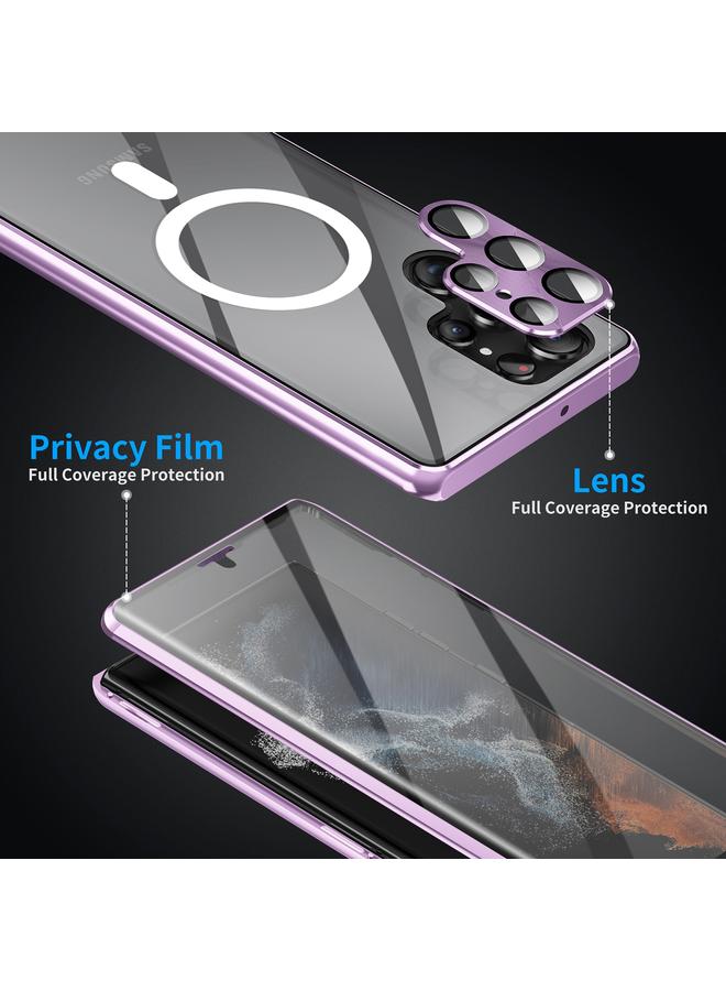 اس-توب جراب لهاتف Samsung Galaxy S23 Ultra 5G HD غطاء كامل Magsafe مغناطيسي معدني من الزجاج المقوى - Image 2