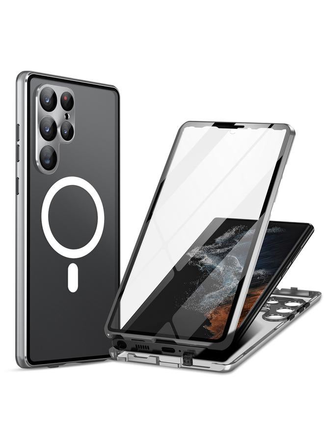 اس-توب جراب لهاتف Samsung Galaxy S23 Ultra 5G HD غطاء كامل Magsafe مغناطيسي معدني من الزجاج المقوى - Image 1