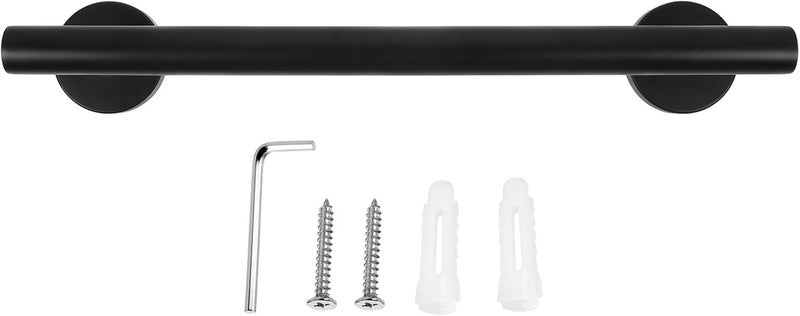 Ciieeo 304 Stainless Steel Black Towel Rack Hanger 30cm Wall-Mounted Bathroom Towel Bar Organizer for Home and Kitchen - Image 1