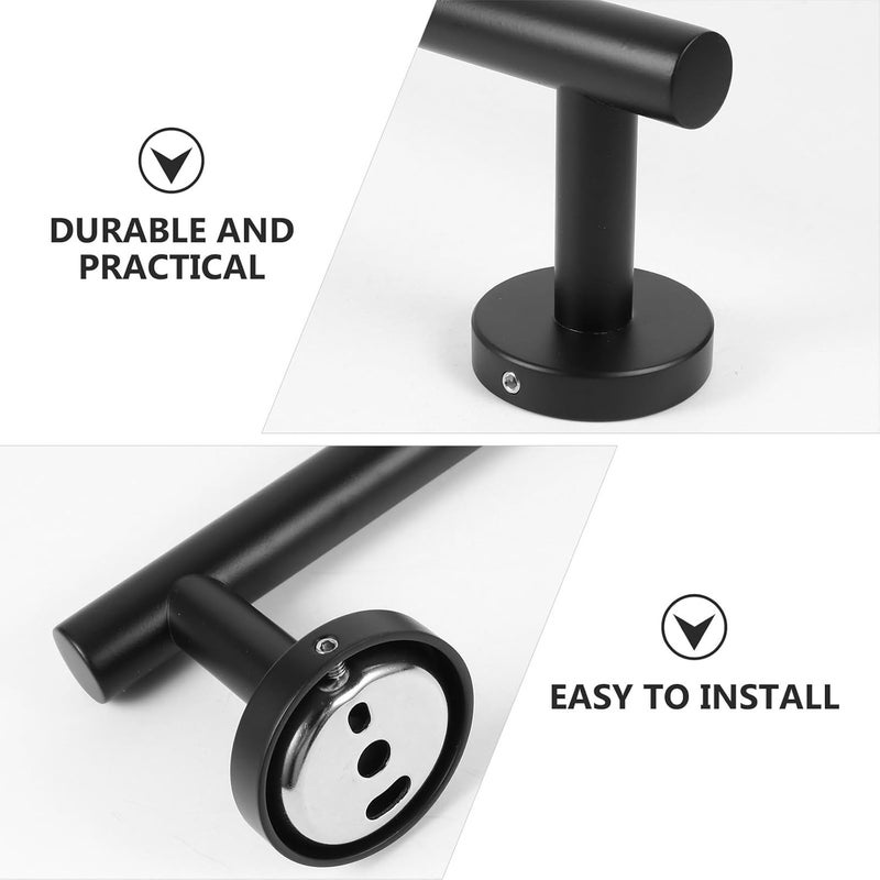 Ciieeo 304 Stainless Steel Black Towel Rack Hanger 30cm Wall-Mounted Bathroom Towel Bar Organizer for Home and Kitchen - Image 3