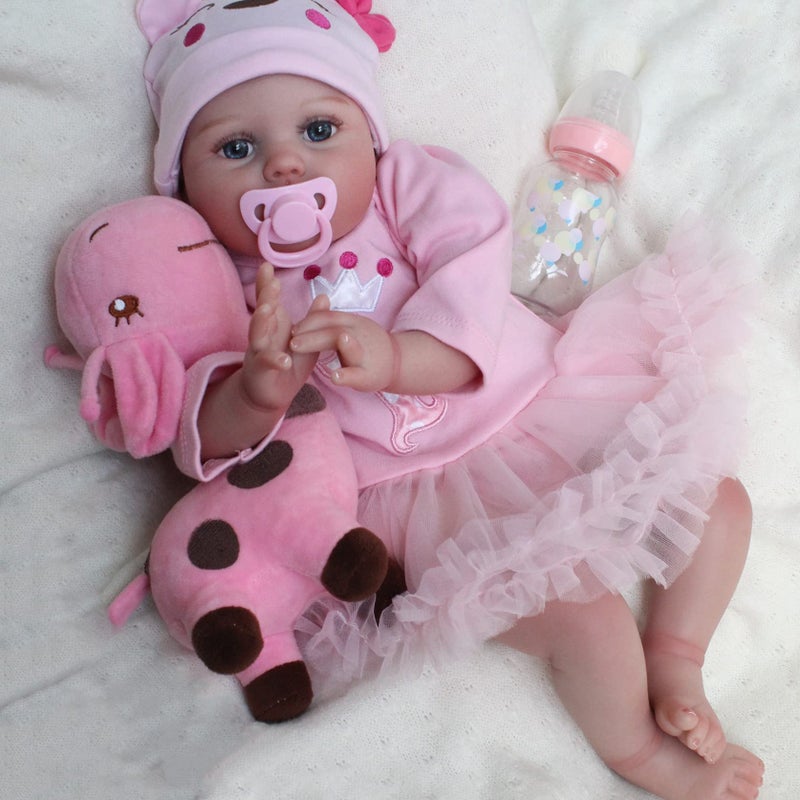 CHAREX Realistic Reborn Baby Dolls, Real Looking Lifelike Doll for Girls, 22 Inch Handmade Weighted Newborn Silicone Baby Doll with Accessories, Toy Gifts for Kids Age 3+ - Image 1