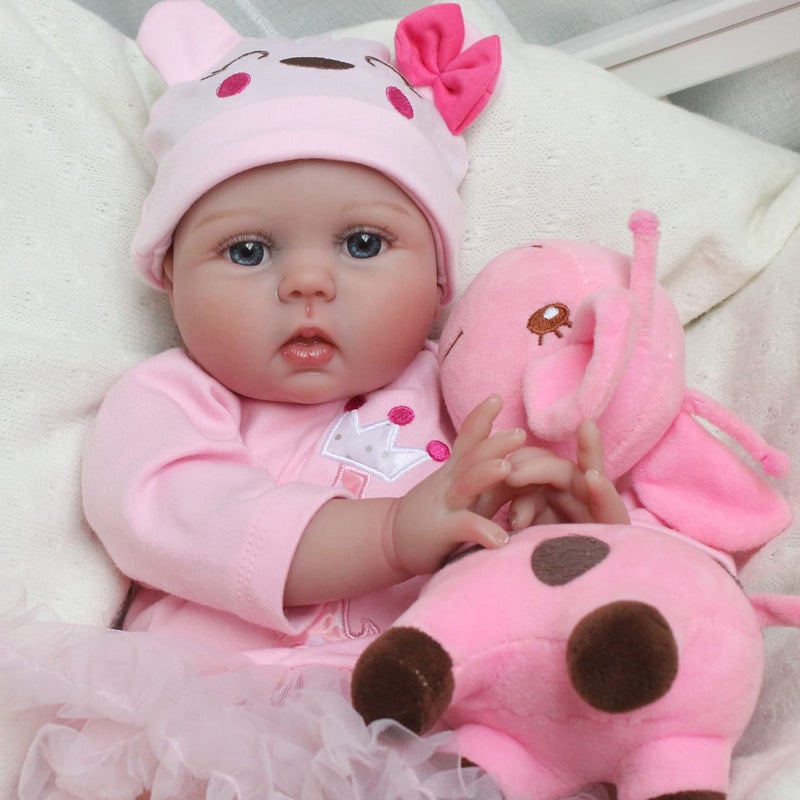 CHAREX Realistic Reborn Baby Dolls, Real Looking Lifelike Doll for Girls, 22 Inch Handmade Weighted Newborn Silicone Baby Doll with Accessories, Toy Gifts for Kids Age 3+ - Image 4