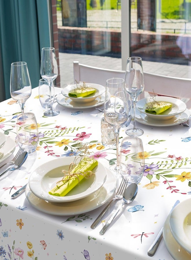 KEASKELL 3 Pcs Spring Floral Tablecloth Decorations, Disposable Wildflower Butterfly Table Cloths Floral Party Rectangle Table Covers for Easter Wedding Spring Party Supplies, 54x108 Inches - Image 5