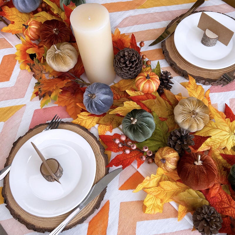 Winlyn 12 Pcs Assorted Small Faux Harvest Velvet Pumpkins Decorative Rust Olive Gold Gray Fabric Pumpkins Foam Pumpkins 3"" for Fall Wedding Thanksgiving Halloween Table Centerpiece Farmhouse Decor - Image 4