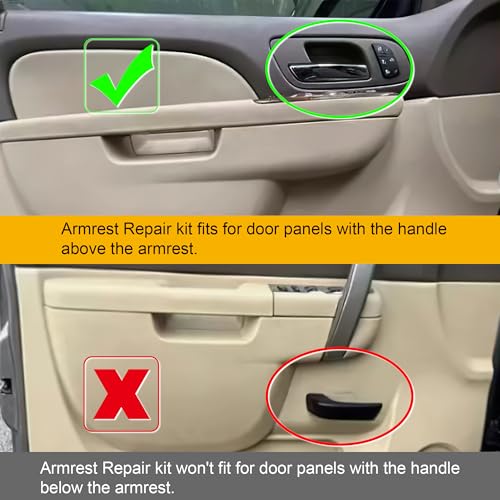 Jetuplusllc Front Driver Side Armrest Repair with Door Release Handle above Armrest (27 inch) 80995 Compatible with Select Chevrolet/GMC Models, Tan (OE Repair Solution) - Image 3