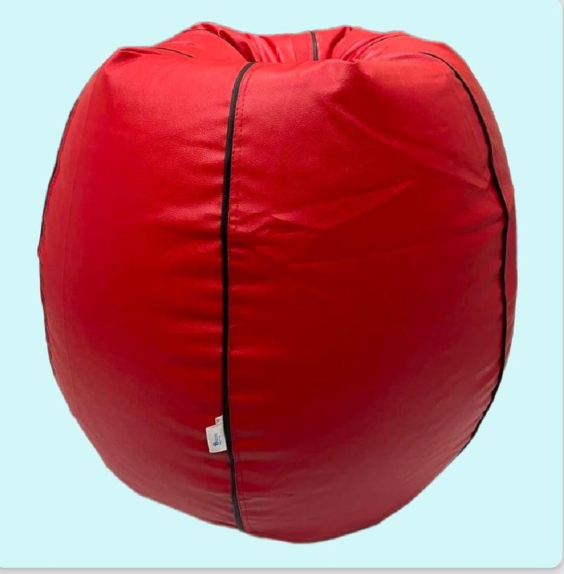 OHSTORE Premium Bean Bag Chair Ultra Comfortable Durable Faux Leather Cover Lightweight Ergonomic Lounge Seat for Home Office Gaming Relaxation RedBlack 2XLBB - Image 4