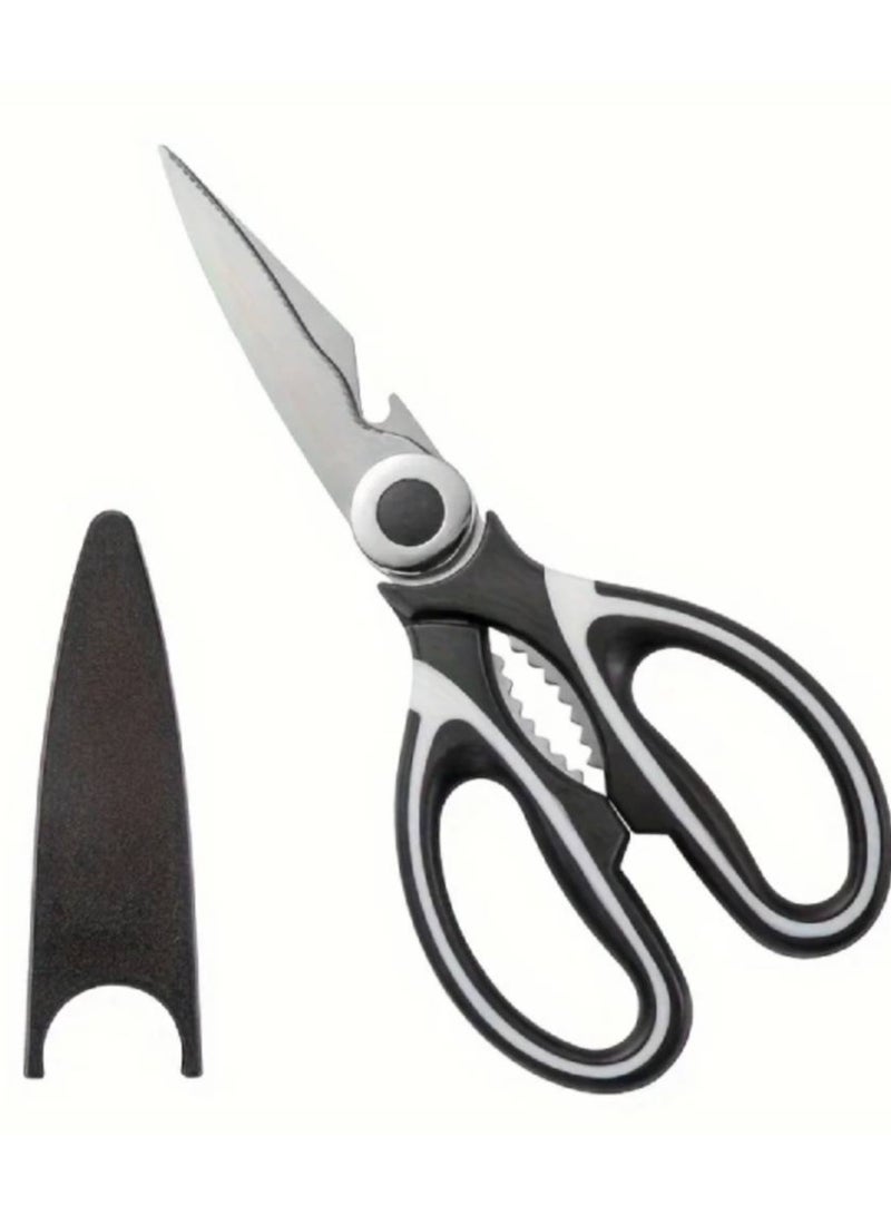 Multifunctional kitchen scissors Household fish cutting meat scissors Stainless steel scissors - Image 1