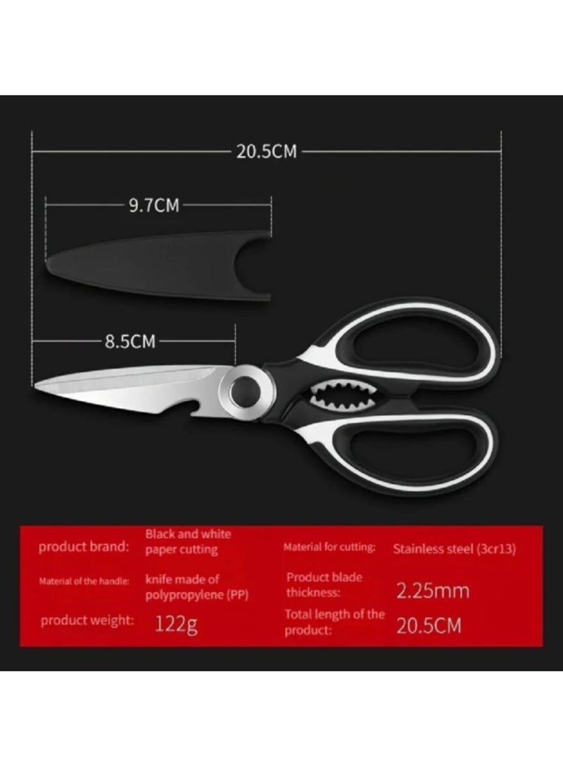 Multifunctional kitchen scissors Household fish cutting meat scissors Stainless steel scissors - Image 4