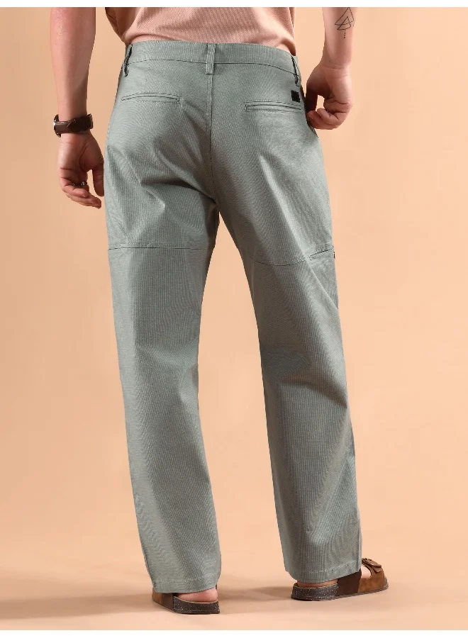Beyoung Light Grey Houndstooth Cargo Trouser