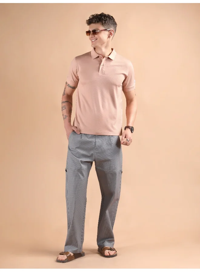 Beyoung Light Grey Houndstooth Cargo Trouser