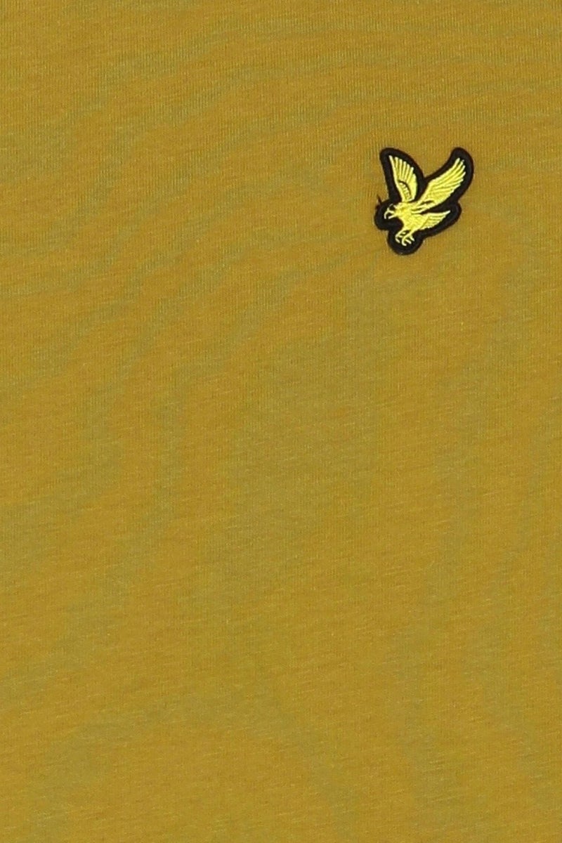 Lyle & Scott Men Crew Neck Short Sleeve Embroidered Logo T-Shirt, Mustard - Image 5