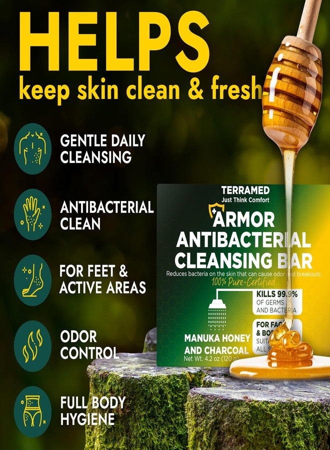 Terramed Just Think Comfort Antibacterial Soap Antibacterial Hand Soap for All Skin Types | Kills 99.9% of Germs & Bacteria | Helps with Jock Itch, Athlete’s Foot, Ringworm, Itchy Skin & Odor Soap with Case Pack of 2 - Image 2