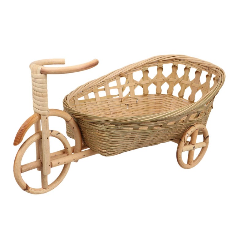 Woven Storage Basket Tricycle Design 22x12x18cm Natural Material For Kitchen Dining Party - Image 2