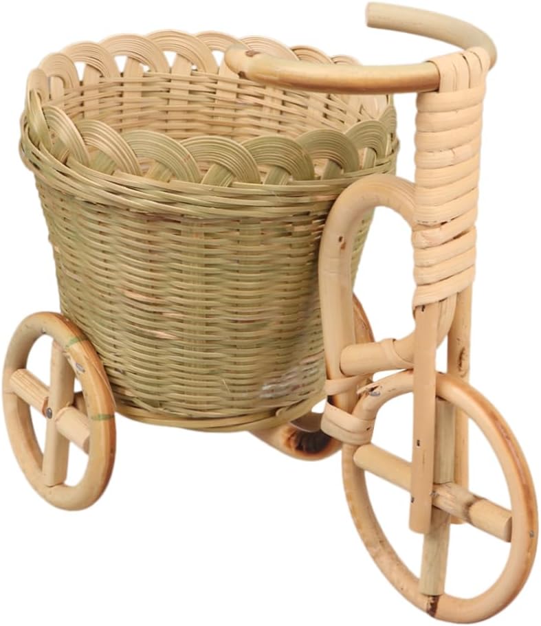 Woven Storage Basket Tricycle Design 22x12x18cm Natural Material For Kitchen Dining Party - Image 1